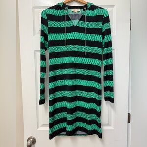 MICHAEL Michael Kors Women’s Green and Black Python Print V-Neck Dress Size S